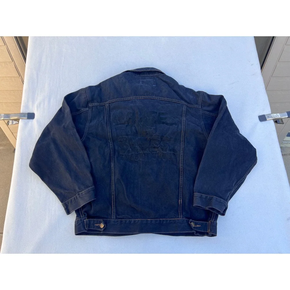 House‎ of Blues Sunset Strip Denim Jacket Mens Black Embroidered Size L